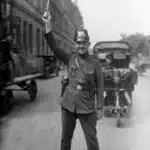 Polizei in der Weimarer Republik Verkehrsposten der Berliner Schutzpolizei, 1924