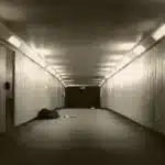 Kriminalitätsfurcht schwarz-weiß Bild einer Unterführung bei Nacht. Solche Orte stellen häufig Angsträume dar, die in einem Zusammenhang mit Kriminalitätsfurcht stehen.