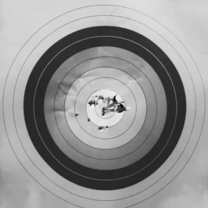 Zielscheibe mit mehreren Pfeilen im Zentrum – Symbol des Films We Need to Talk About Kevin (2011).