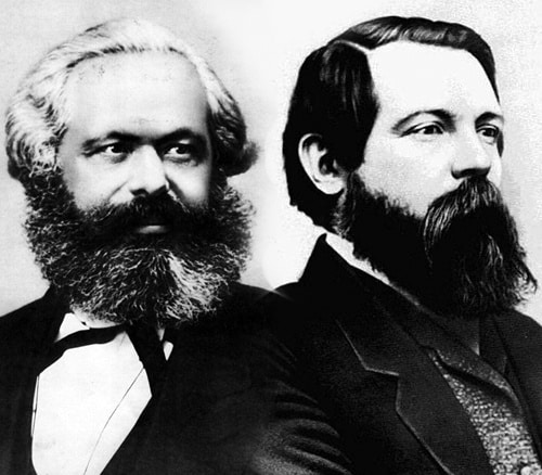 Karl Marx (links) & Freidrich Engels (rechts)